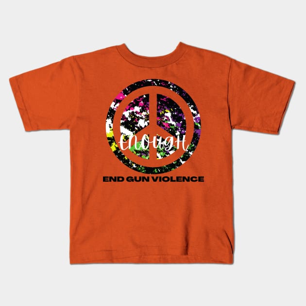 End Gun Violence Kids T-Shirt by Holly ship